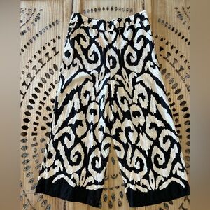 🌟NWT🌟Rachel Zoe Black & Cream  Linen Printed Wide Leg Pants